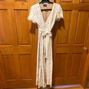 White lace wrap dress